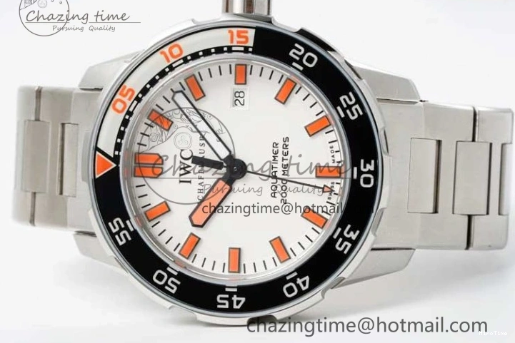 MIROTIME 0319 BestValue Aquatimer Automatic SS RSF 1:1 Best Edition White Orange Dial on SS Bracelet A 7072